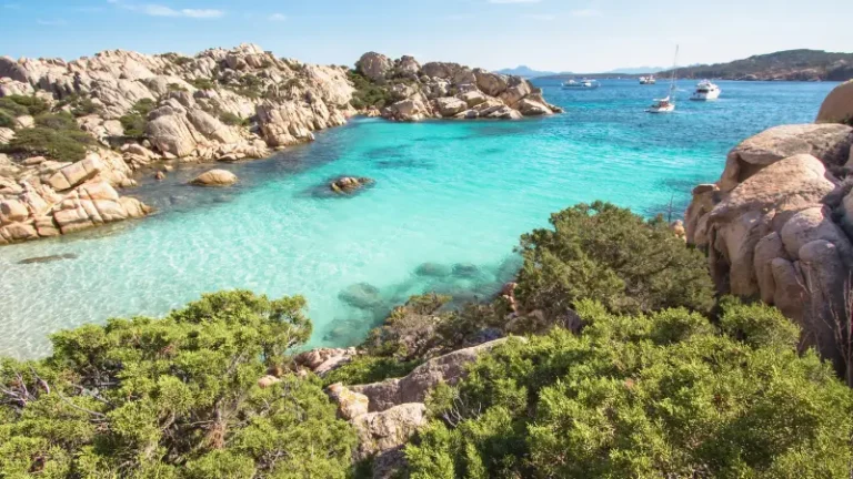 Crystal-clear waters and pristine beach in Sardinia.