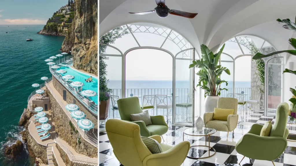 Exclusive private beach club at Hotel Miramalfi, perfect for romantic couples and luxury seaside holidays