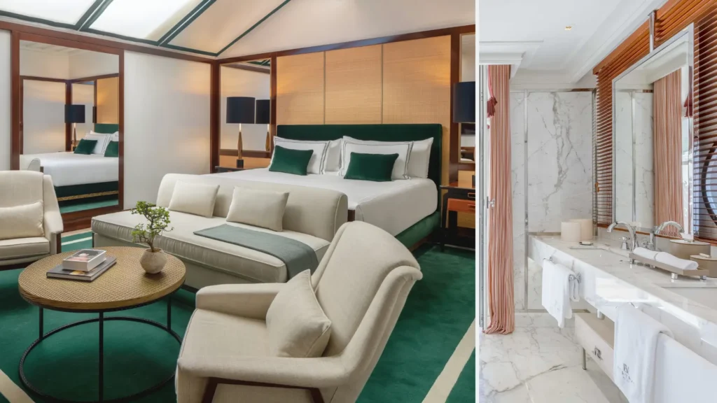 Elegant luxury suite at Portrait Milano Hotel in Milan, featuring classic Italian design and city views | Design Your Italy